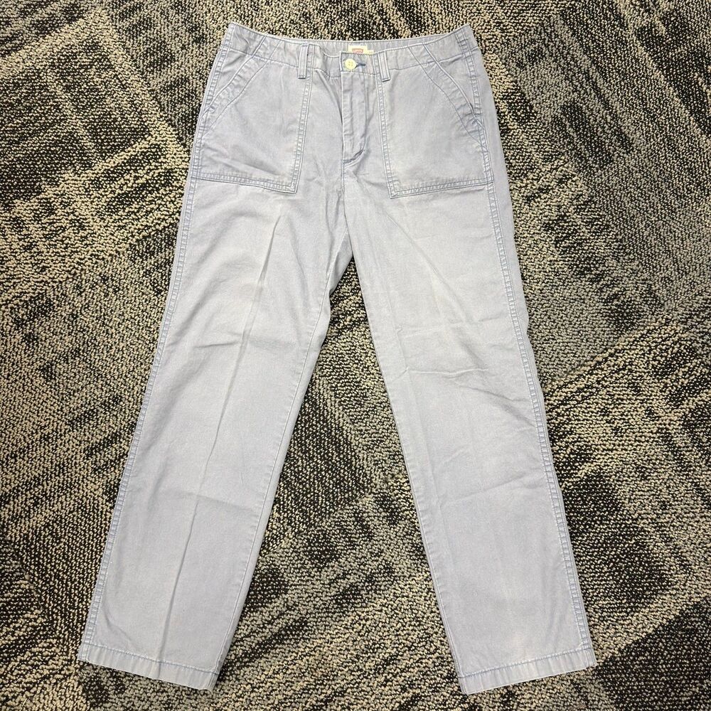 Levi's Straight Blue Gray Utility Cargo Pants Women's Size 28